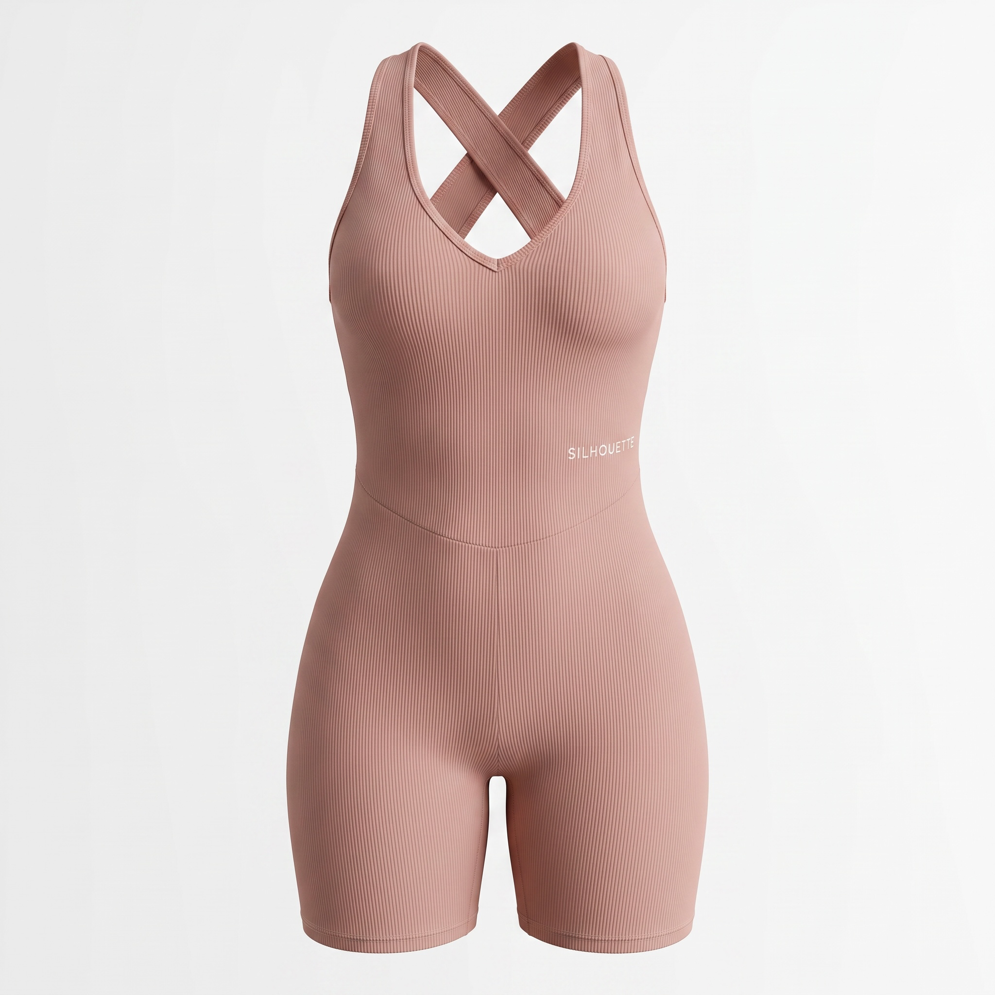 Beige open back romper