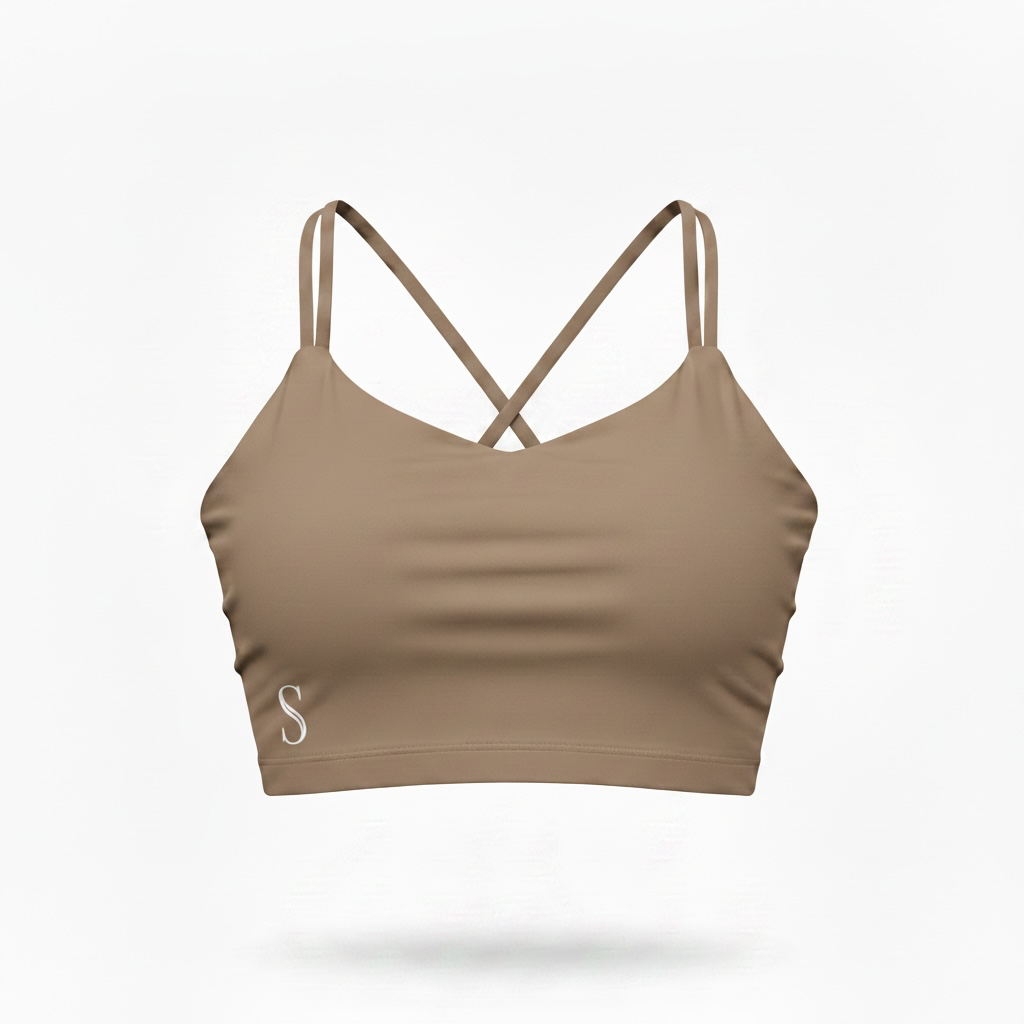 Truffle brown cross strap top